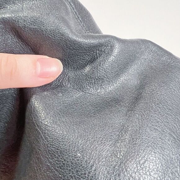 Coach Madison Black Leather Tote Bag Shoulder Bag Gold Chain Purse - Picture 9 of 12